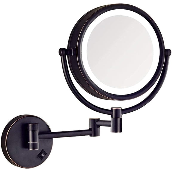 Wall Mounted Makeup Mirror Magnifying Vanity Mirror Flexible Gooseneck,and Locking Suction,Extendable Arm