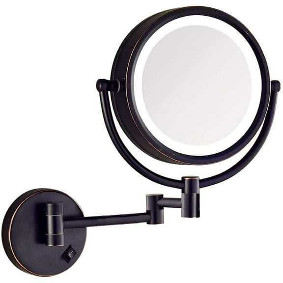 Wall Mounted Makeup Mirror Magnifying Vanity Mirror Flexible Gooseneck, and Locking Suction, Extendable Arm