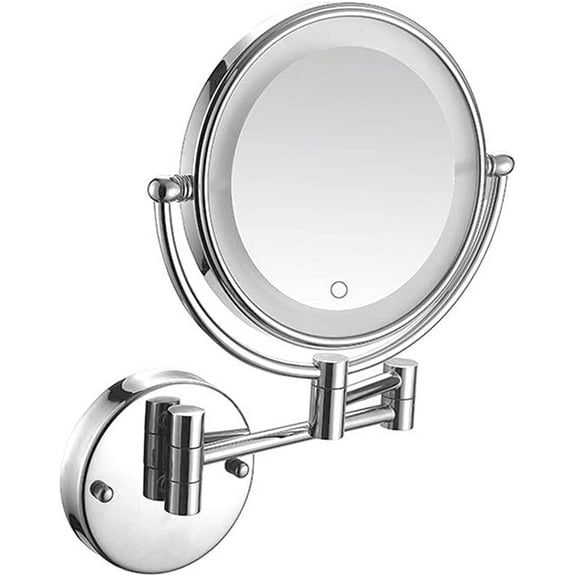 Wall Mounted Makeup Mirror,Two-Sided Swivel Wall Mount Mirror Two-Sided Extendable,360 Degree Swivel,Extendable Arm