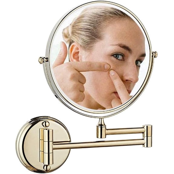 Wall Mounted Makeup Mirror Two-Sided Swivel Wall Mount Mirror,Two-Sided Extendable,360 Degree Swivel
