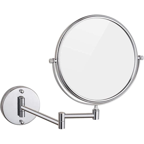 Wall Mounted Makeup Mirror with 3X Magnification,360 Degree Swivel,Two-Sided Extendable,Bathroom and Hotel