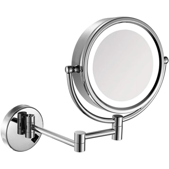 Wall Mounted Makeup Mirrors, Folding Bathroom Vanity Mirrors with Magnification, with Switch Plug