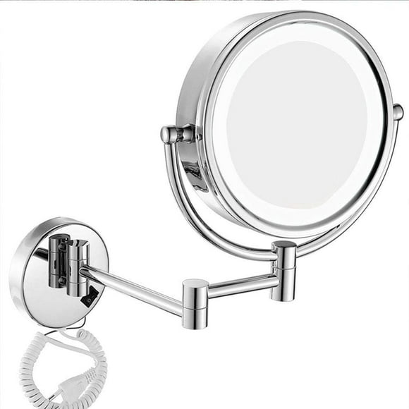 Wall Mounted Makeup Mirrors,Vanity Mirror,Premium 8.5 inch Two-Sided Bathroom Vanity Mirror, Extendable Arm, with 360 Degree Swivel Rotation, for Bathroom