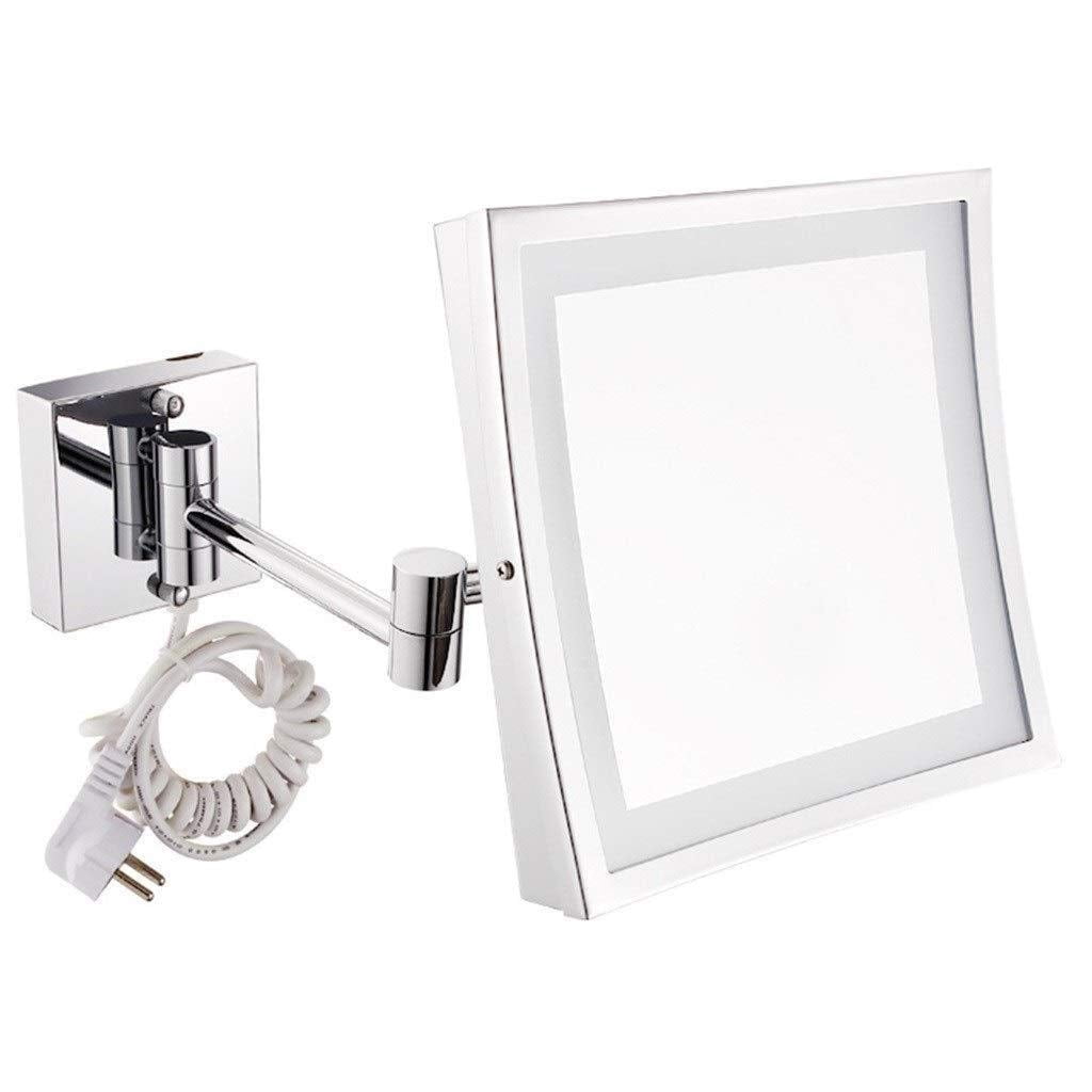 Nicesail 8" Double-Sided Wall Mount Makeup Mirror – 1x & 10x Magnification, Adjustable Nickel Finish