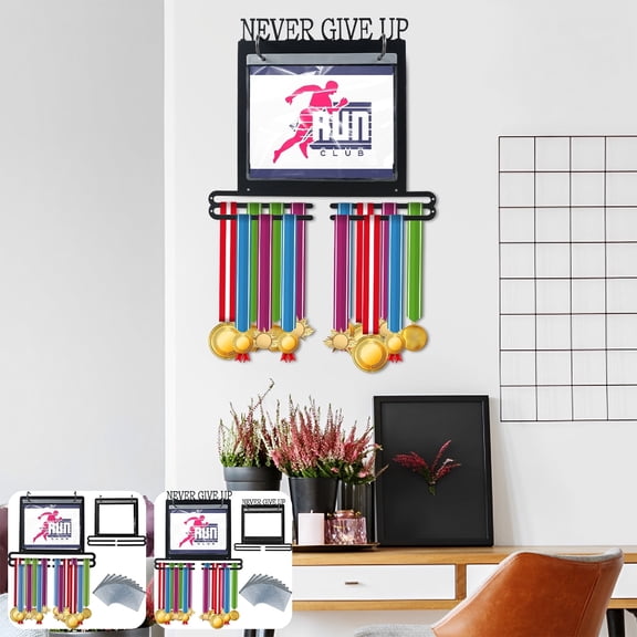 Wall Mounted Medal Hanger Display Iron Trophy Rack Number Bags Hooks Sports Decor Organizer (style1 )