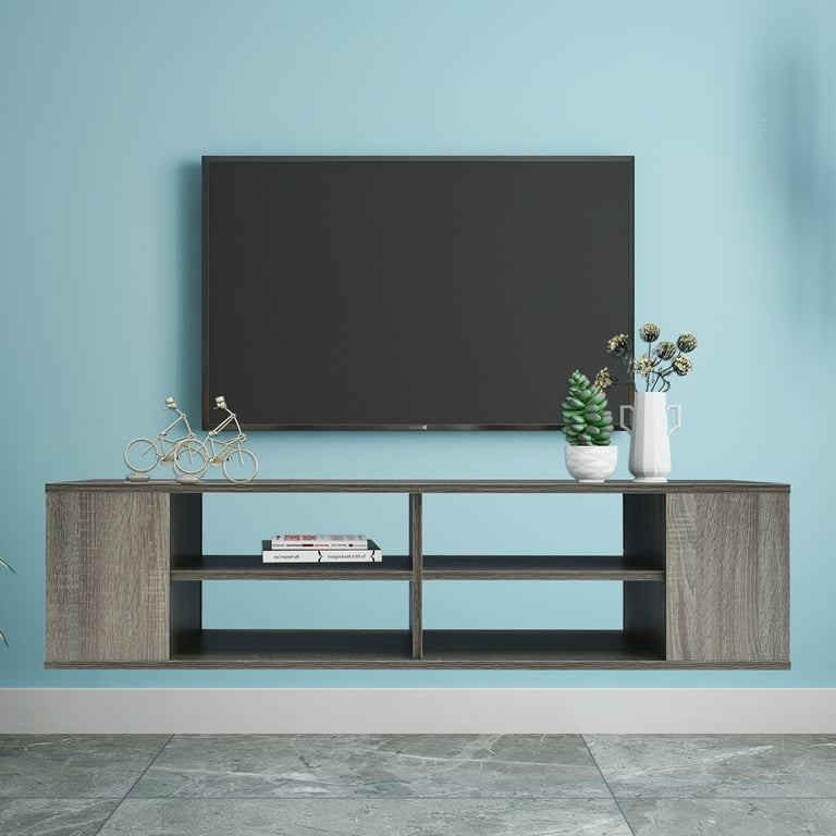 Wall Mounted Media Console Floating TV Stand Component Shelf with
