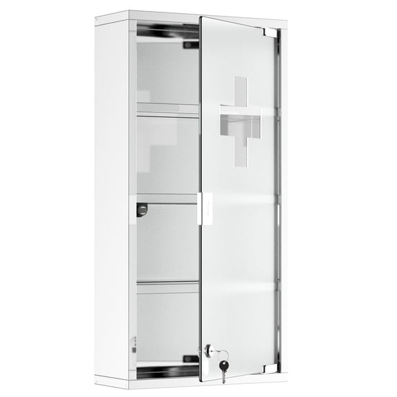 Wall Mounted Medical Cabinet with First Aid Symbol / Helpful in Emergencies