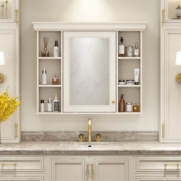 Wall-Mounted Medicine Storage | Adjustable Shelves for Flexible Storage | High-Quality MDF Board | Solves Bathroom Storage Problem