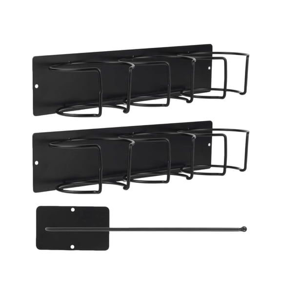 Wall Mounted Metal Baseball Bat Rack Holder, Sturdy Sports Equipment Organizer for Garage, Home, Gym, Black, Holds 3 Bats Each, Set of 2 Racks