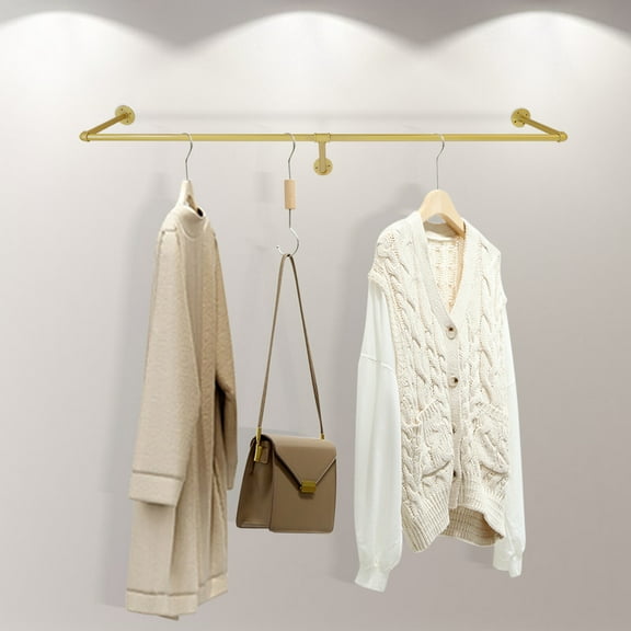 Wall Mounted Metal Clothes Rack Garment Hanging Rod Wedding Dress Display Shelf Hanger Stand