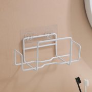 Wall Mounted Metal Hygienic Wipes Dispenser, White Stainless Steel Bathroom/Kitchen Paper Towel Holder with Ventilated Design, 8.64 Inch Modern Hollow Paper Towel Holder
