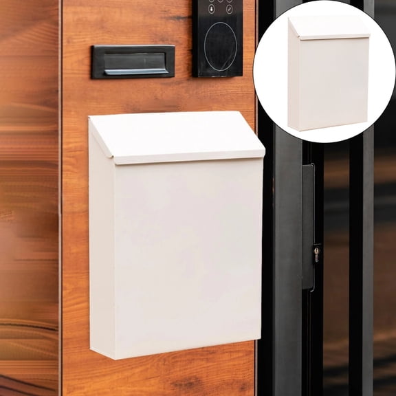 Wall Mounted Metal Mailbox, Weatherproof Letter Drop Box for Outdoor, Security Mail Box for House, Creative Iron Opinion Box, Wall Hanging Post Box & Newspaper Holder 1Pcs