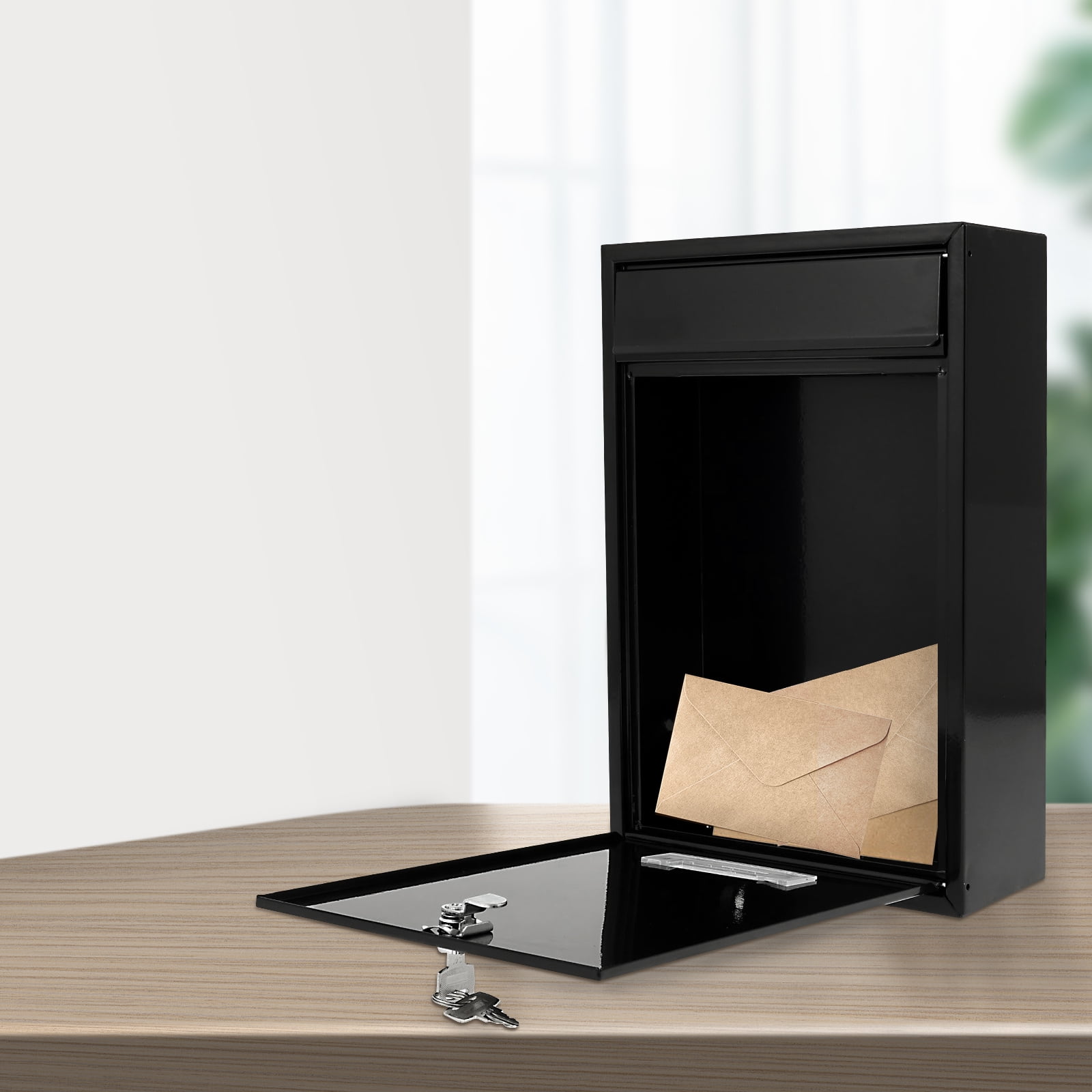 Wall Mounted Metal Mailbox with 2 Keys Weather Resistant Lockable ...