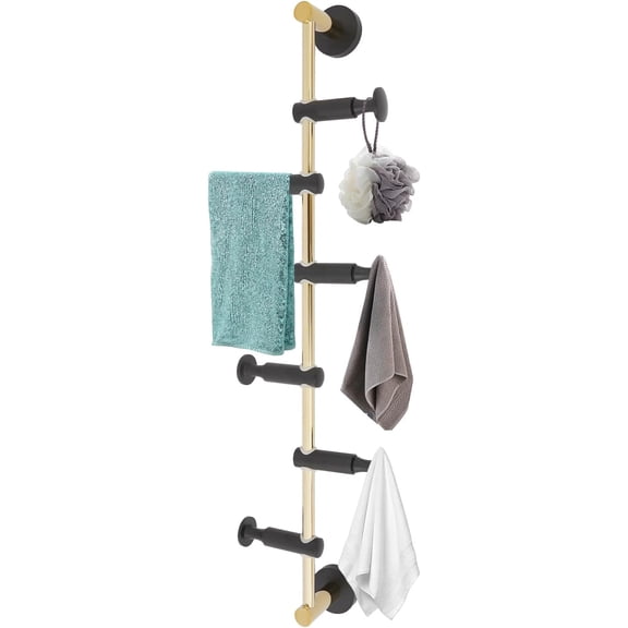 Wall Mounted Metal Vertical Tree Branch Coat Rack 6 Adjustable Movable Rotatable Hooks 24'' Coat Hat Rack for Scarves Clothes Robe Handbags Towel