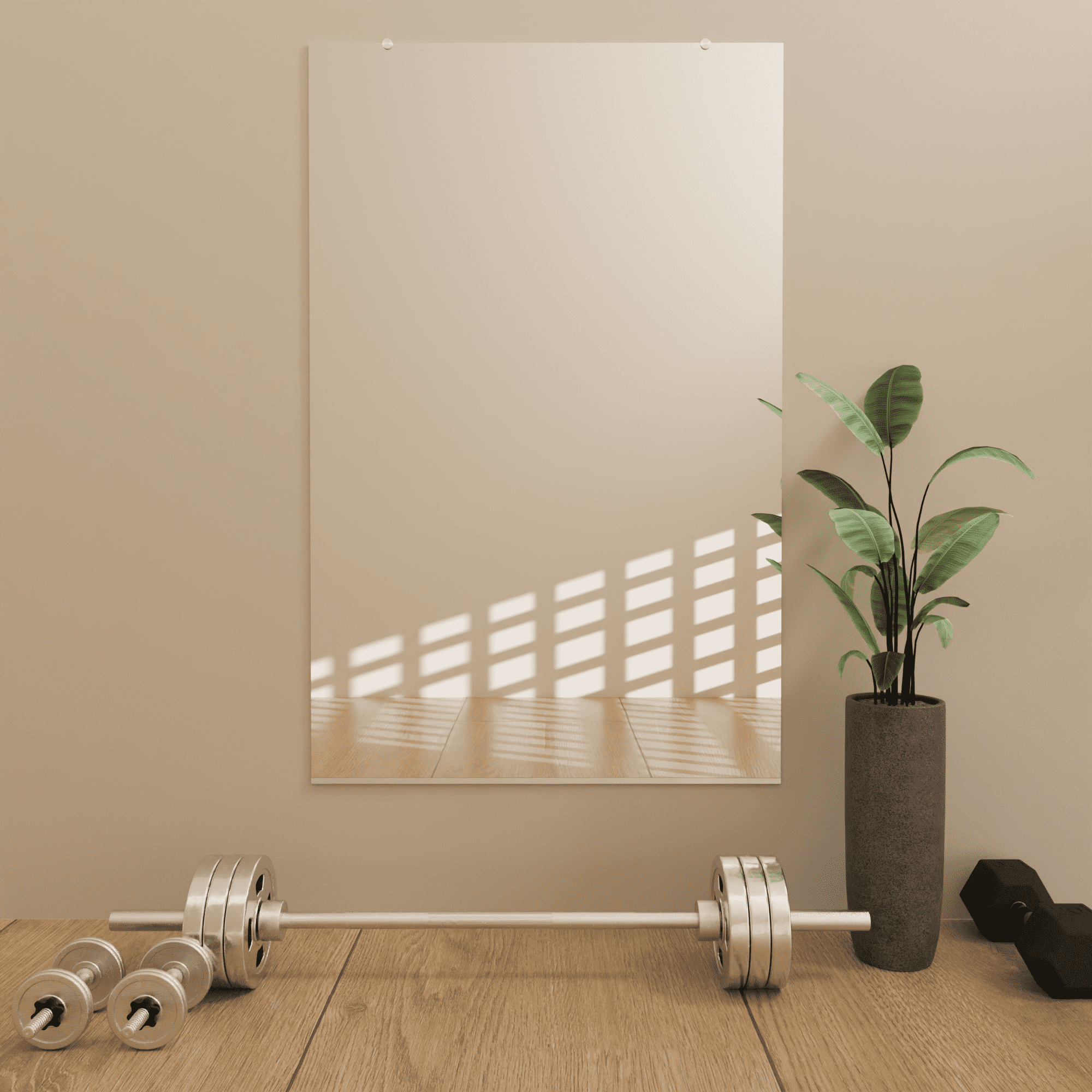 Wall Mounted Activity Mirror, Home Gym Mirror with Flat Polished Edge  47x32-2pcs