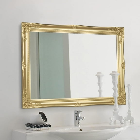 Wall Mounted Mirror Rectangle Decorative Vanity Mirrors for Wall Bathroom Bedroom Hanging Vertical or Horizontal