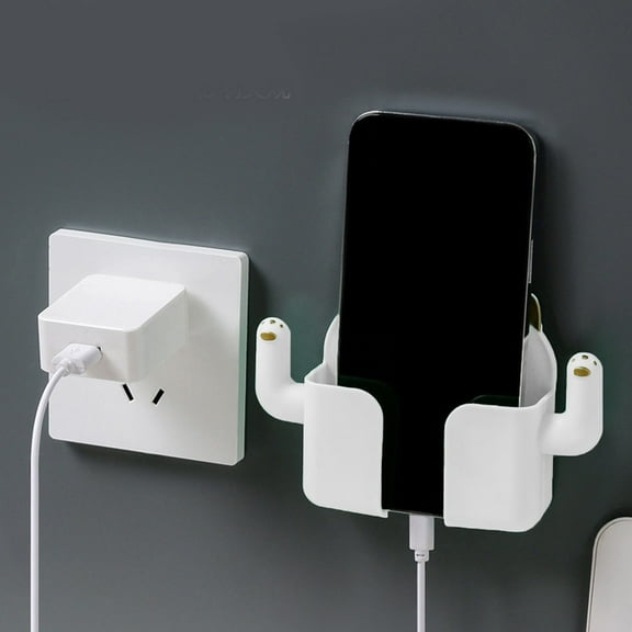 Wall Mounted Mobile Phone Charging Holder Storage Bracket for Bedside Bathroom Kitchen Compact Size 9x10x3cm Plastic Material Multi-Color Options Space Saving Design