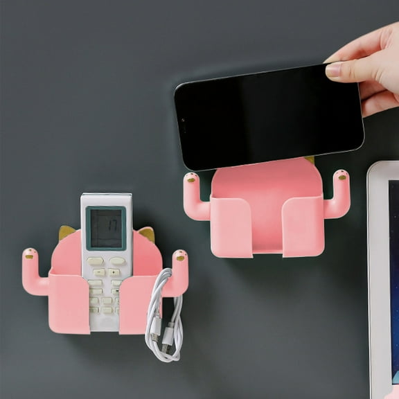 Wall Mounted Mobile Phone Storage Rack, Charging Bracket Holder for TV, Air Remote, Bedside, Bathroom, Kitchen Organization, White, 9x10x3cm