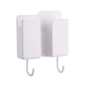 Wall Mounted Mobile Phone Storage Rack - Multi-Purpose Holder for TV,Air Conditioner Remotes,Bedside Charging & Kitchen Organization - Sleek Design,Easy Accessibility,Universal Compatibility(White)