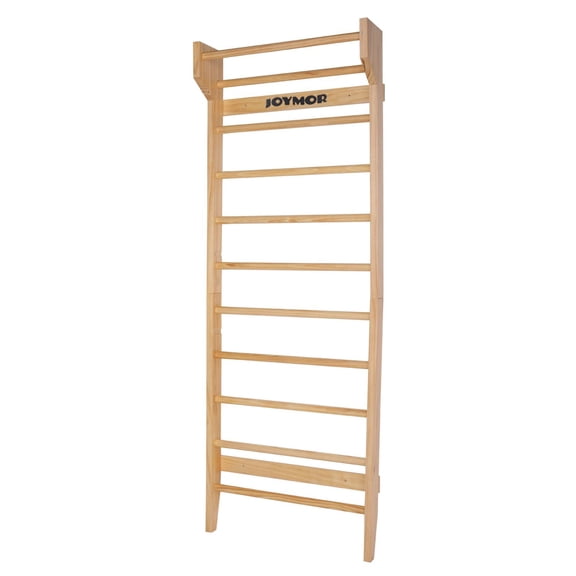 Wall-Mounted Multi-Use Exercise Ladder and Pull-Up Bar System for Home Gym, Physical Therapy, Stretching, and Indoor Fitness Workouts