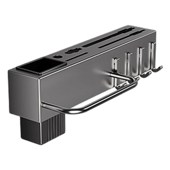 Wall Mounted Multifunctional Kitchen Knife and Utensil Organizer with Removable Chopstick Stand, Hooks for Spatulas and Spoons, Easy No-Hole or Drill Install, Modern Space-Saving Storage Solution