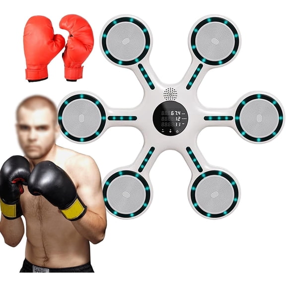 Wall Mounted Music Boxing Machine with LED Display & Counting Electronic Boxing Trainer, Punching Training Equipment for Home