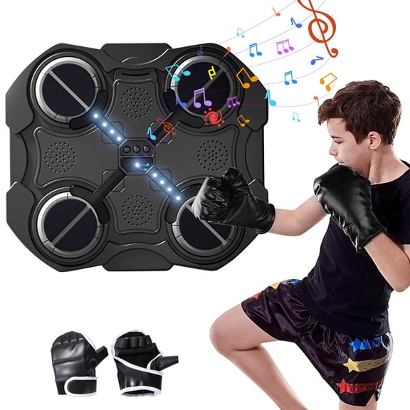 Wall-Mounted Musical Boxing Machine for Kids (Standard Version, No Bluetooth) - LED Lights & Gloves Included | Active Sport Toy for 3-12 Years Old Boys & Girls
