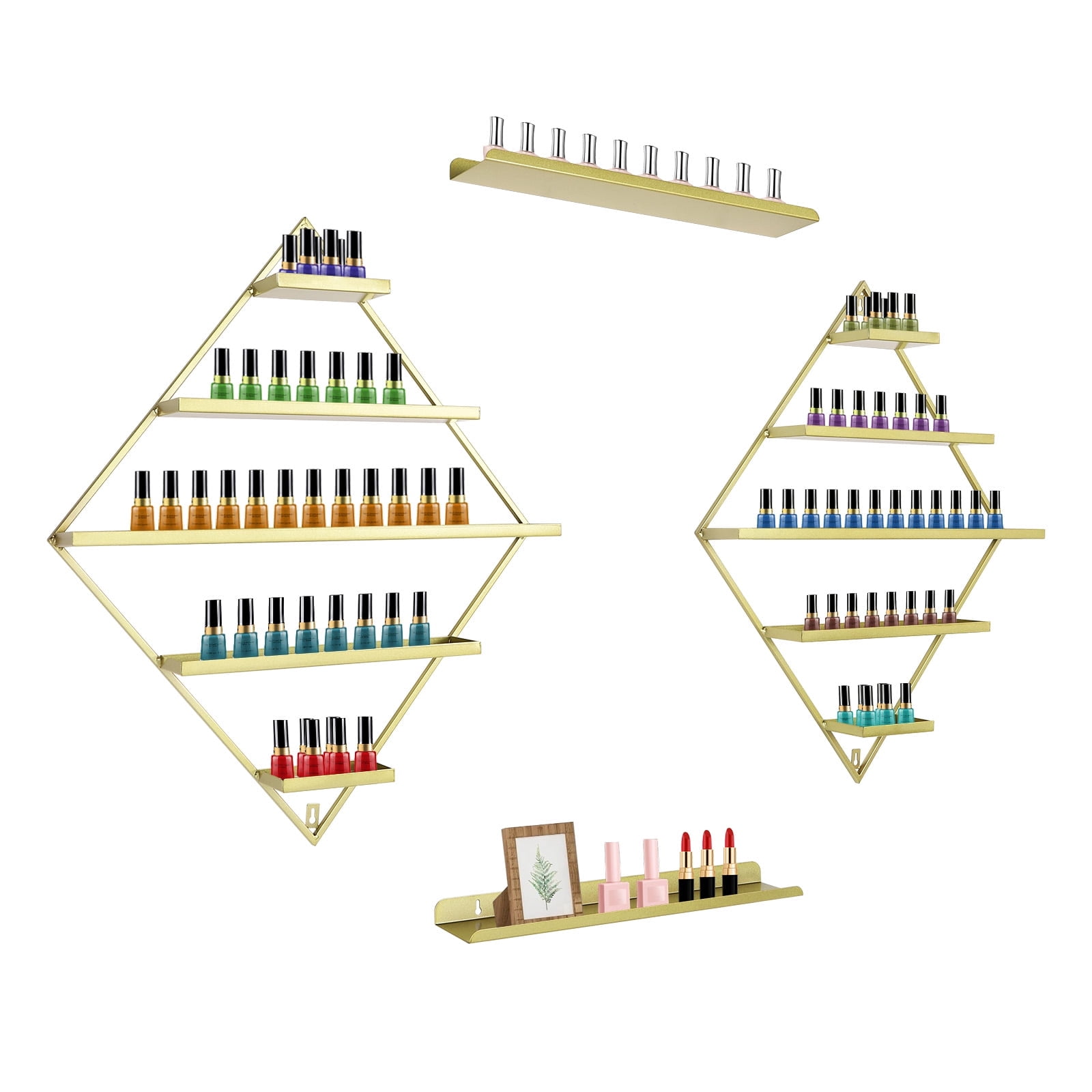 Polish Rack Sign Wall-Mounted Nail Polish Racks, Nail Polish Display Rack, 5-Tie Metal ...