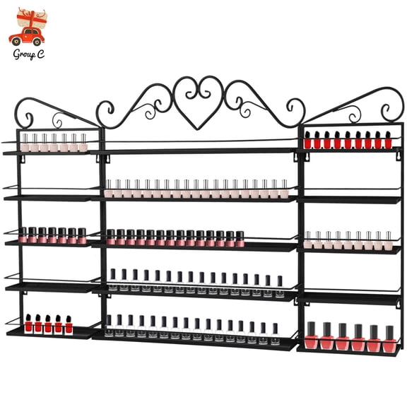 Wall-Mounted Nail Polish Storage Racks Metal Nail Polish Racks 5 Tiers Display