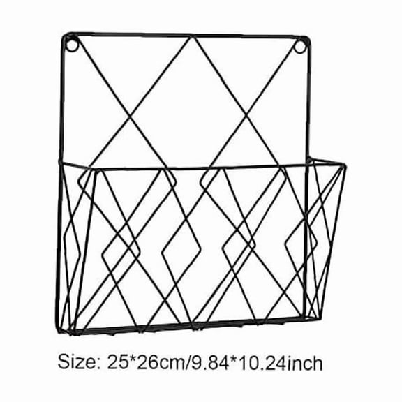 Wall Mounted Newspaper Holder Newspaper Shelf Storage Rack Black Pull