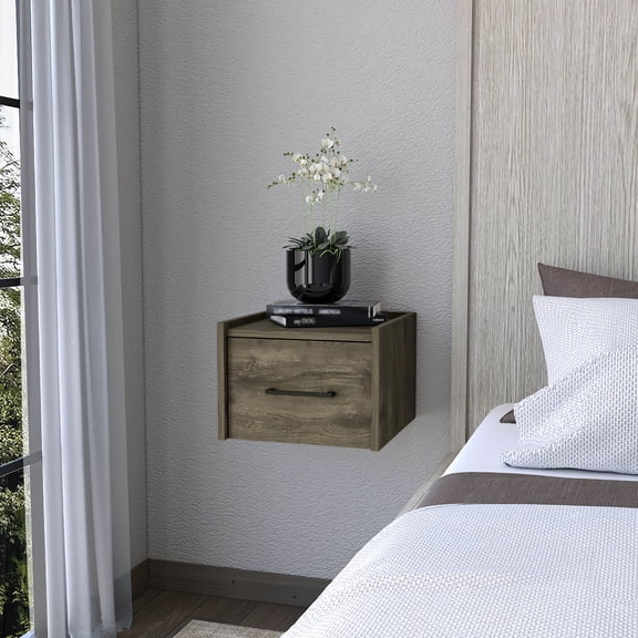 Wall-Mounted Night Table | Effortless Installation & Particle Board | Bedroom Decor