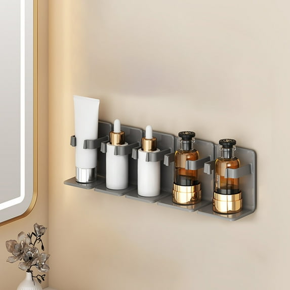 Wall Mounted Organizer, Bathroom Storage Shelf, Space-Saving Adjustable Design, for Vanity Counter Organization, Homeowners