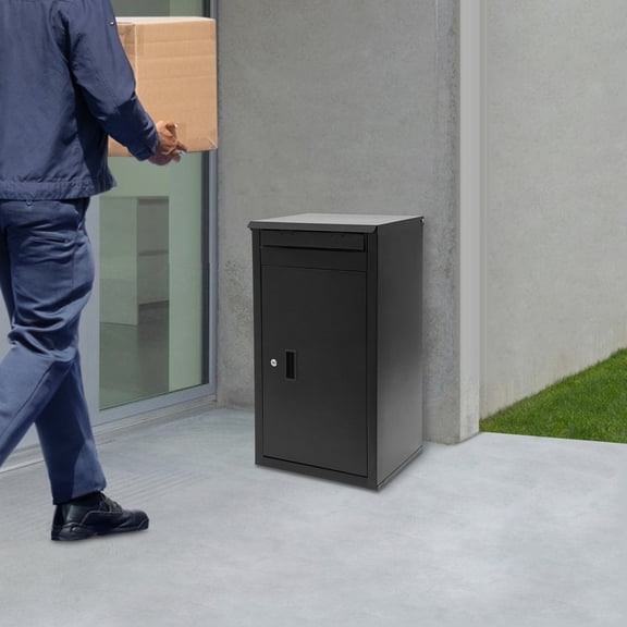 Wall-Mounted Parcel Drop Box, Package Delivery Box, Large Mail Box with Key Lock
