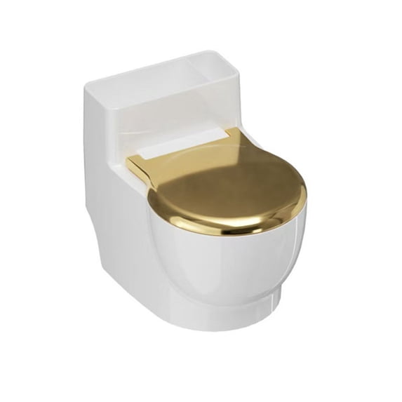 Wall Mounted Pet Water Fountain, Toilet Shaped Cat Water Dispenser with Lid, Stainless Steel Bowl Automatic Waterer, Fun Pet Drinking Fountain