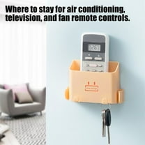 Wall Mounted Phone Holder with Charging Slot, Remote Control Storage Rack for TV Air Conditioner, Bedside Bathroom Kitchen Organizer for Clutter-Free Countertops and Desks