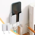 thumbnail image 1 of Wall Mounted Phone Holder, Remote Control Organizer with Charging Station for Bedside, Bathroom and Kitchen Storage, 1 of 6