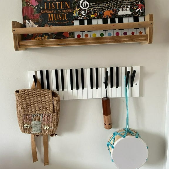 Wall Mounted Piano Coat Rack Multi Hook, Space-Saving Hanger for Entryway Bathroom (21.70 x 6.1 Inc)