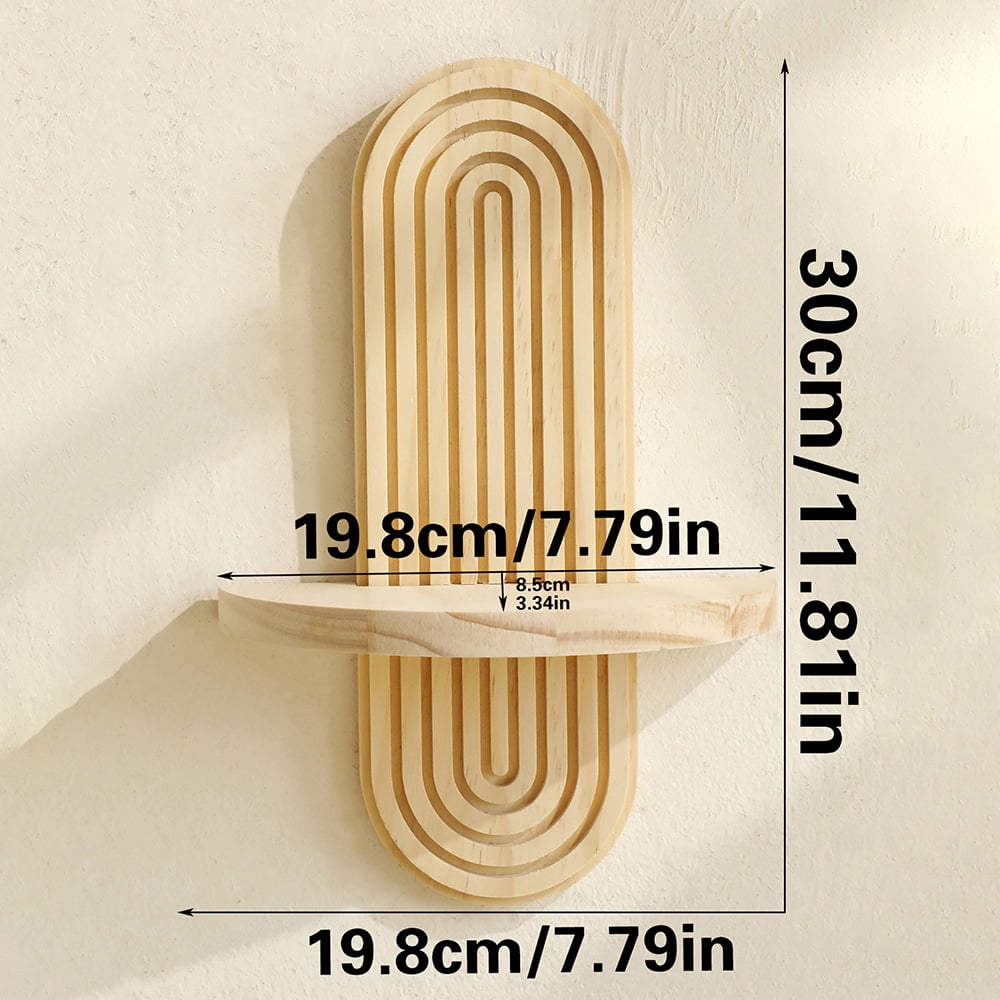 Wall Mounted Plant Holder, Wooden Flower Pot Wall Hanging Shelf for ...