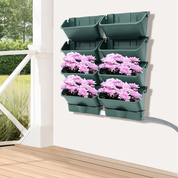 Wall-Mounted Planter Vertical Garden Planter+Drainage Pipe Indoor Outdoor Decor