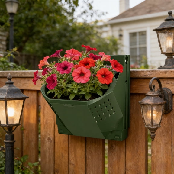Wall Mounted Plastic Flower Pot For Indoor Outdoor Green Planting Box 7.40x6.50x5.71 Inch 1 Count