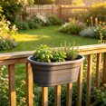 thumbnail image 1 of Wall Mounted Plastic Planter Balcony Railing Hanging Pot Fence Mount Garden Container Dark Gray, 1 of 6