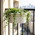 thumbnail image 1 of Wall Mounted Plastic Planter Balcony Railing Hanging Pot Fence Mount Garden Container Light Gray, 1 of 6
