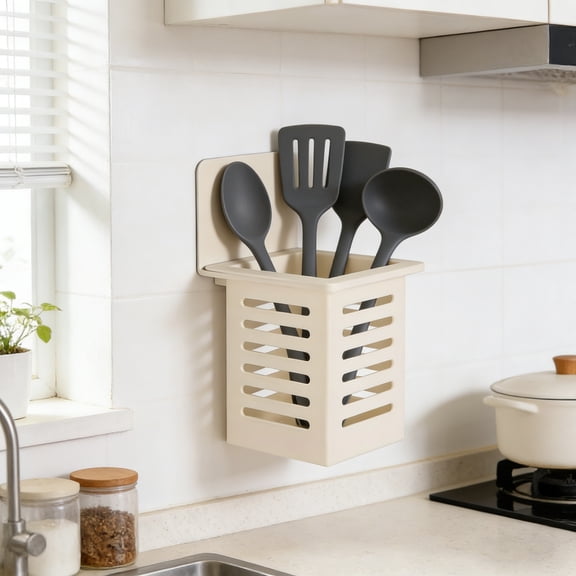 Wall Mounted Plastic Storage Bin Hanging Basket for Kitchen Bathroom Laundry Organizer