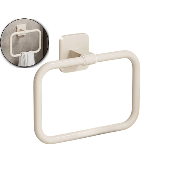 Wall Mounted Plastic Towel Rack, Round Hand Towel Hanger, Multipurpose Bathroom Accessory Rod for Kitchen Use