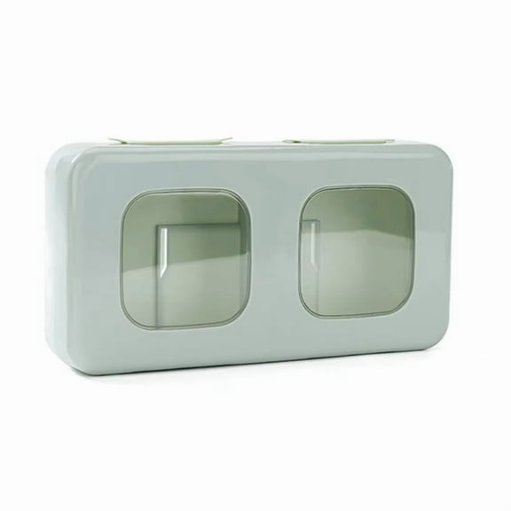 Wall-Mounted Plastic Wrap Storage Box with Soft Rubber Top, Transparent Grid Design for Easy Visibility and Access B,1 * Wall-Mounted Plastic Wrap Storage Box,Green