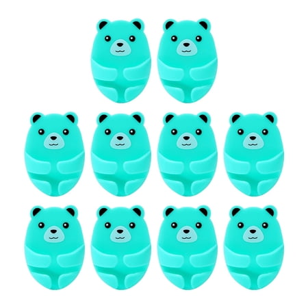 Wall Mounted Plug Organizer, Plug Hooks, Free Punching Multipurpose Hanger Cute Plug Cable Holders, Plug Holder, for Office Entryway Kitchen Blue