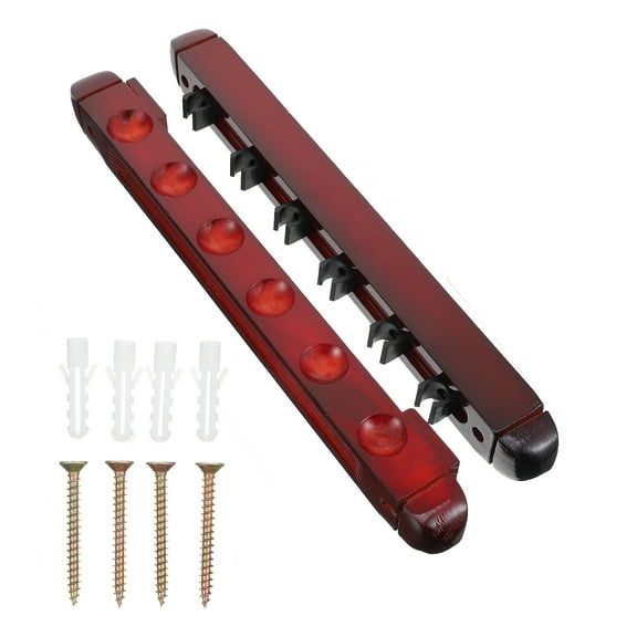 Wall Mounted Pool Rack: 1 Set 6 Pool Stand Display Pool Holder Wood Holder Pool Table Accessories for Pool Bars Clubs Billiard Room