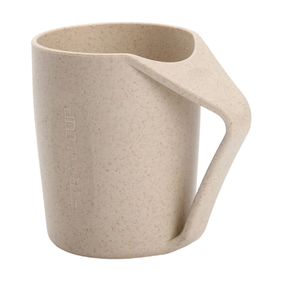 Wall Mounted Portable Toothbrush Cup with Space Saving Design for Bathroom Couples Lightweight Travel Rinsing Mug Beige