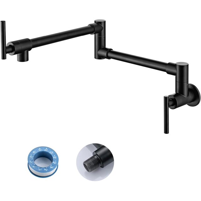 Wall Mounted Pot Filler Faucet Kitchen Pot Faucet with Dual Joint Swing