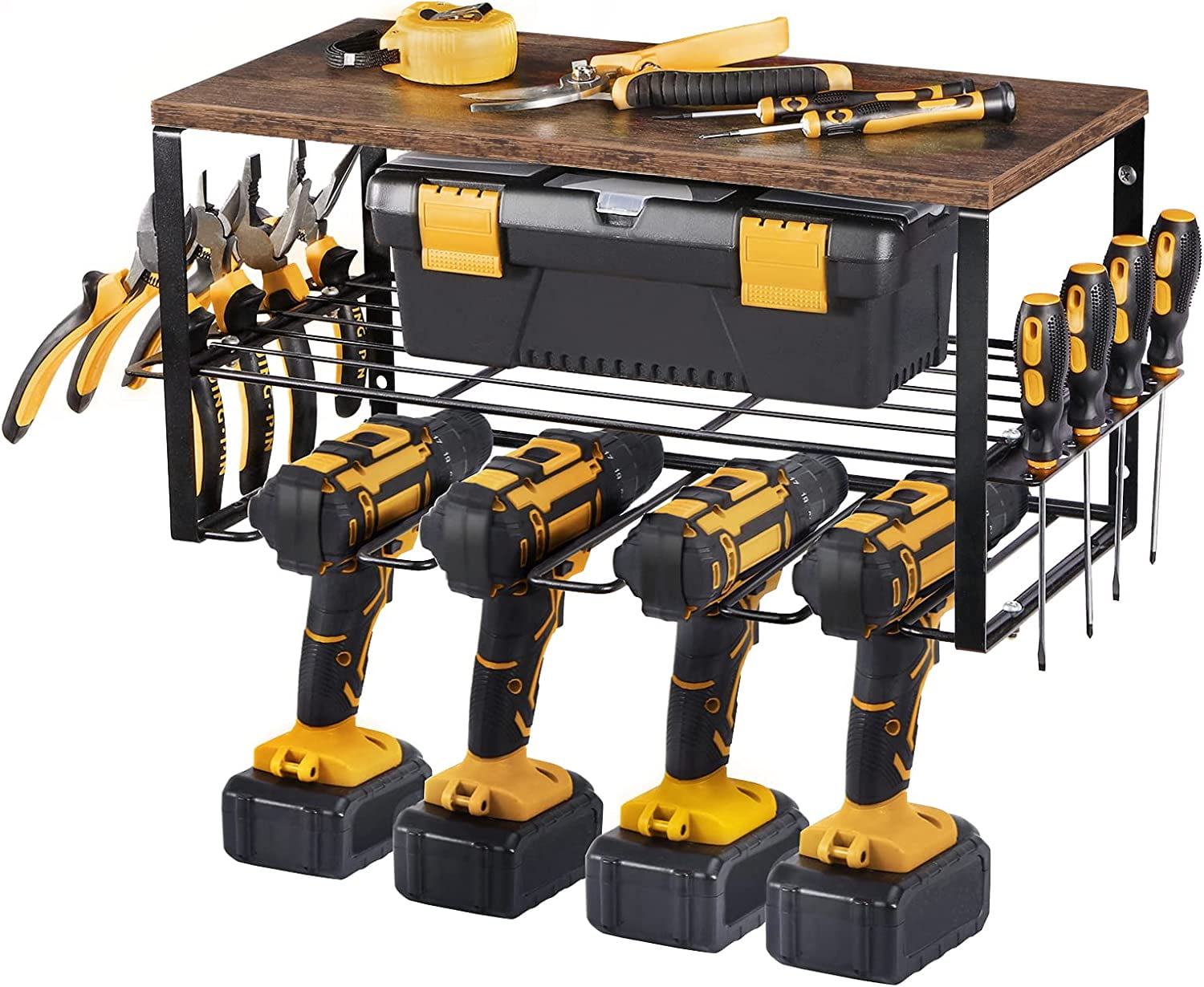 Wall Mounted Power Tool Organizer, Garage Drill Holder Storage Rack